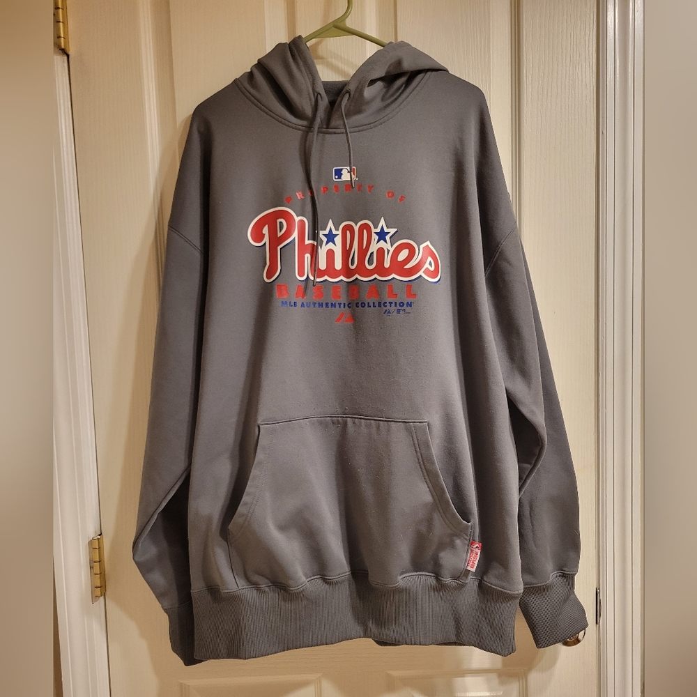Mens XL Grey dri-fit Philadelphia Phillies hoodie